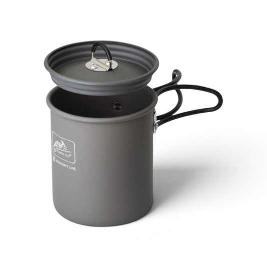 Adversary Force Helikon-Tex 850ml hard-anodized aluminium camping cup with lid and folding butterfly handles