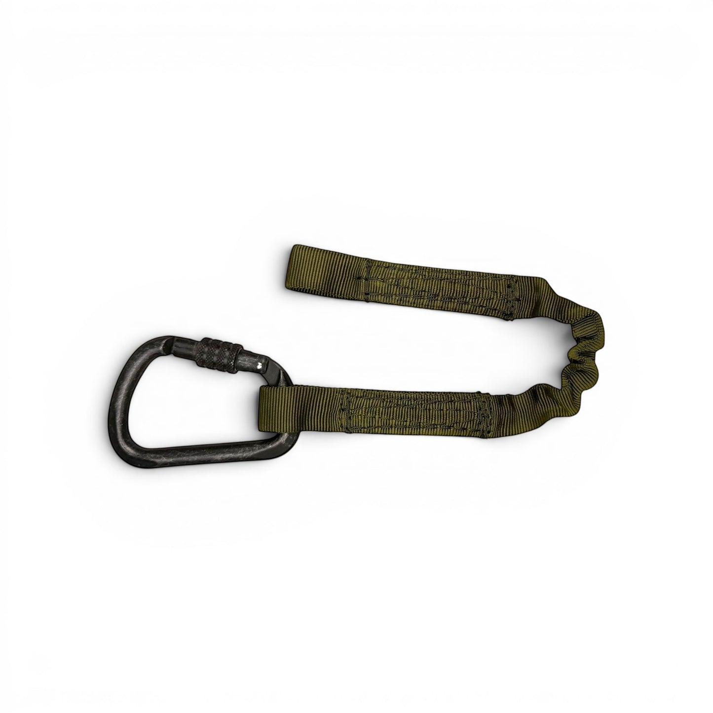 Adversary Force BlackHawk olivfarbene Sicherungsleine aus Schlauchband mit integrierter Schockschnur und Karabiner
