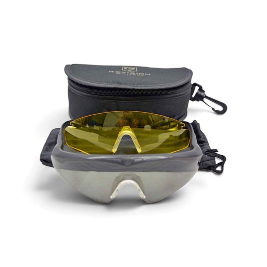 Adversary Force Revision® Sawfly protective eyewear in black with interchangeable lenses and hard case