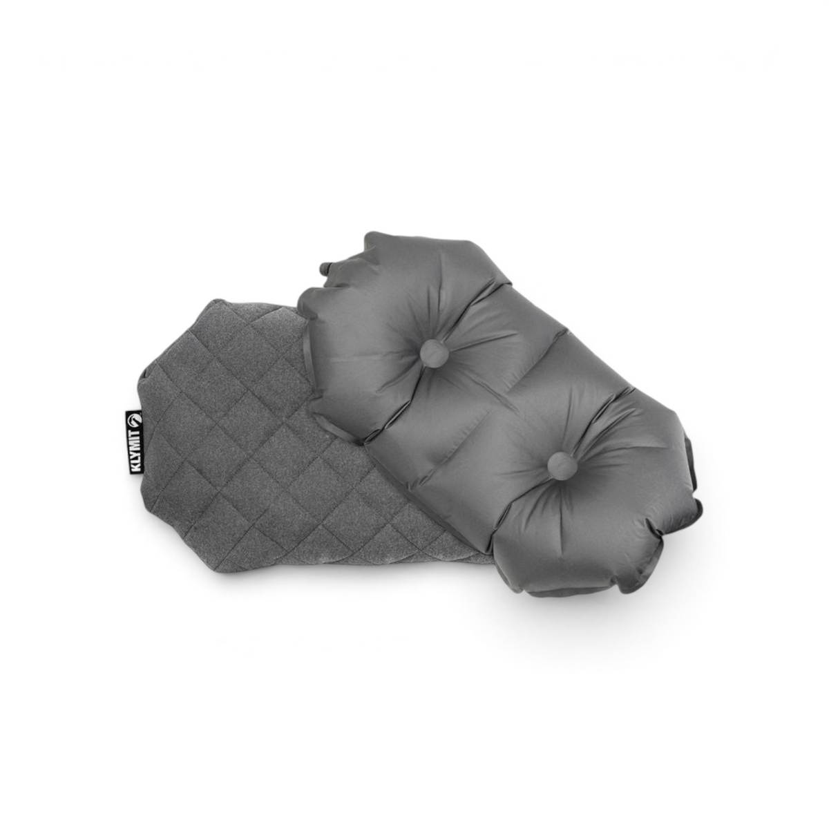 Adversary Force Klymit Luxe grey hybrid camping pillow with removable quilted cover and inflatable air chamber