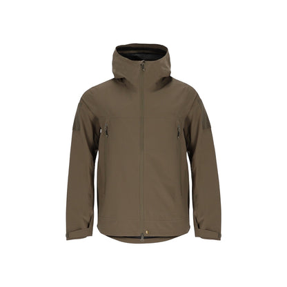 Adversary Force AB Waterproof Jacket Alpha in RAL7013 oliv mit Kapuze, taktischen Klettflächen und Reißverschlüssen