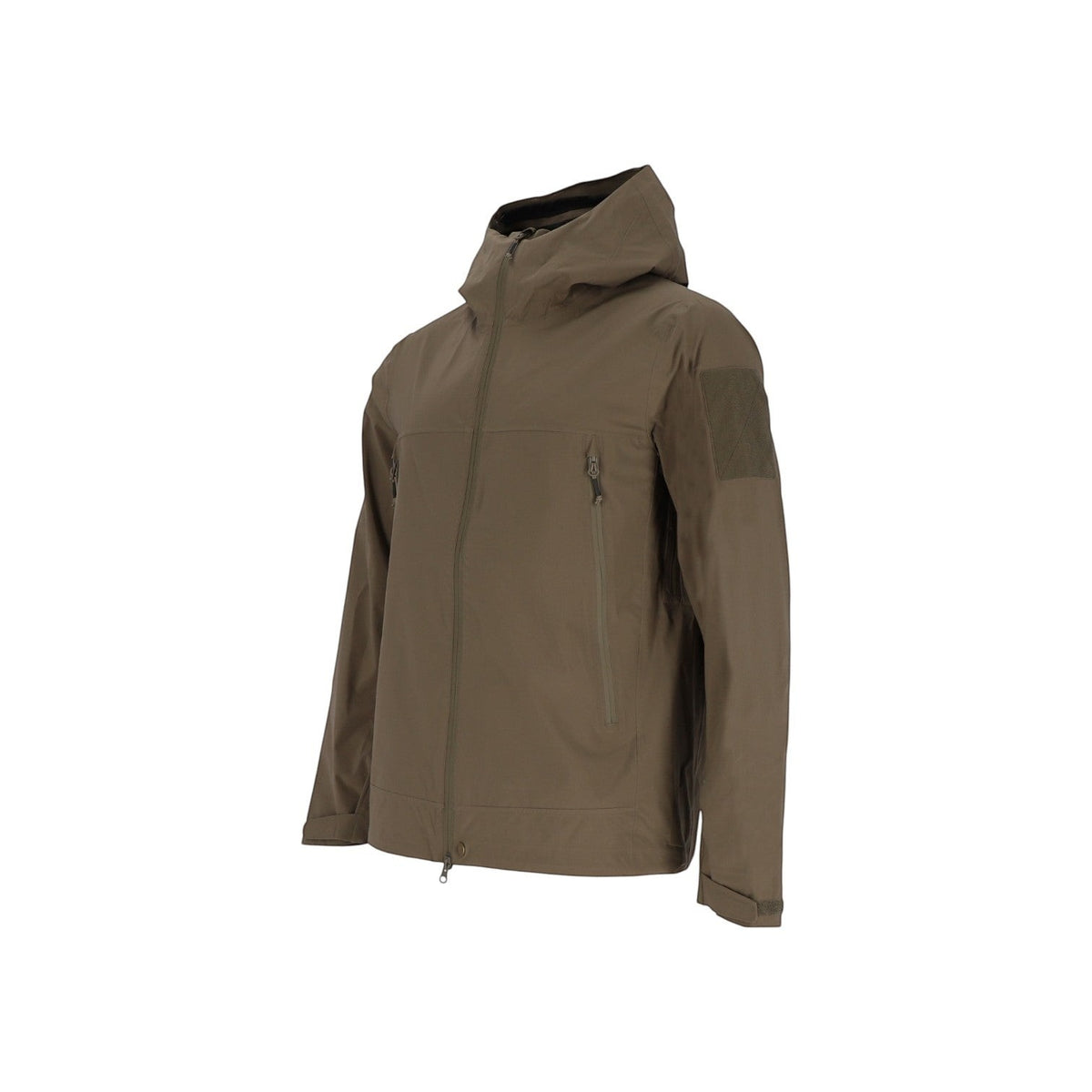Adversary Force AB Waterproof Jacket Alpha in RAL7013 oliv mit Kapuze, Klettflächen und wasserdichten Reißverschlüssen