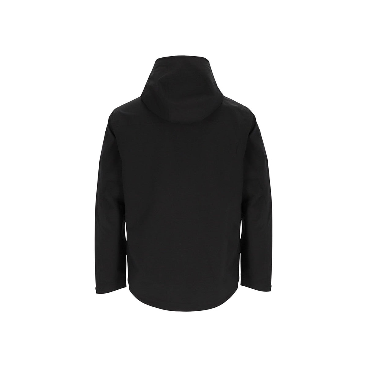 Adversary Force AB Waterproof Jacket Alpha in Schwarz, Rückansicht der taktischen Regenjacke mit Kapuze