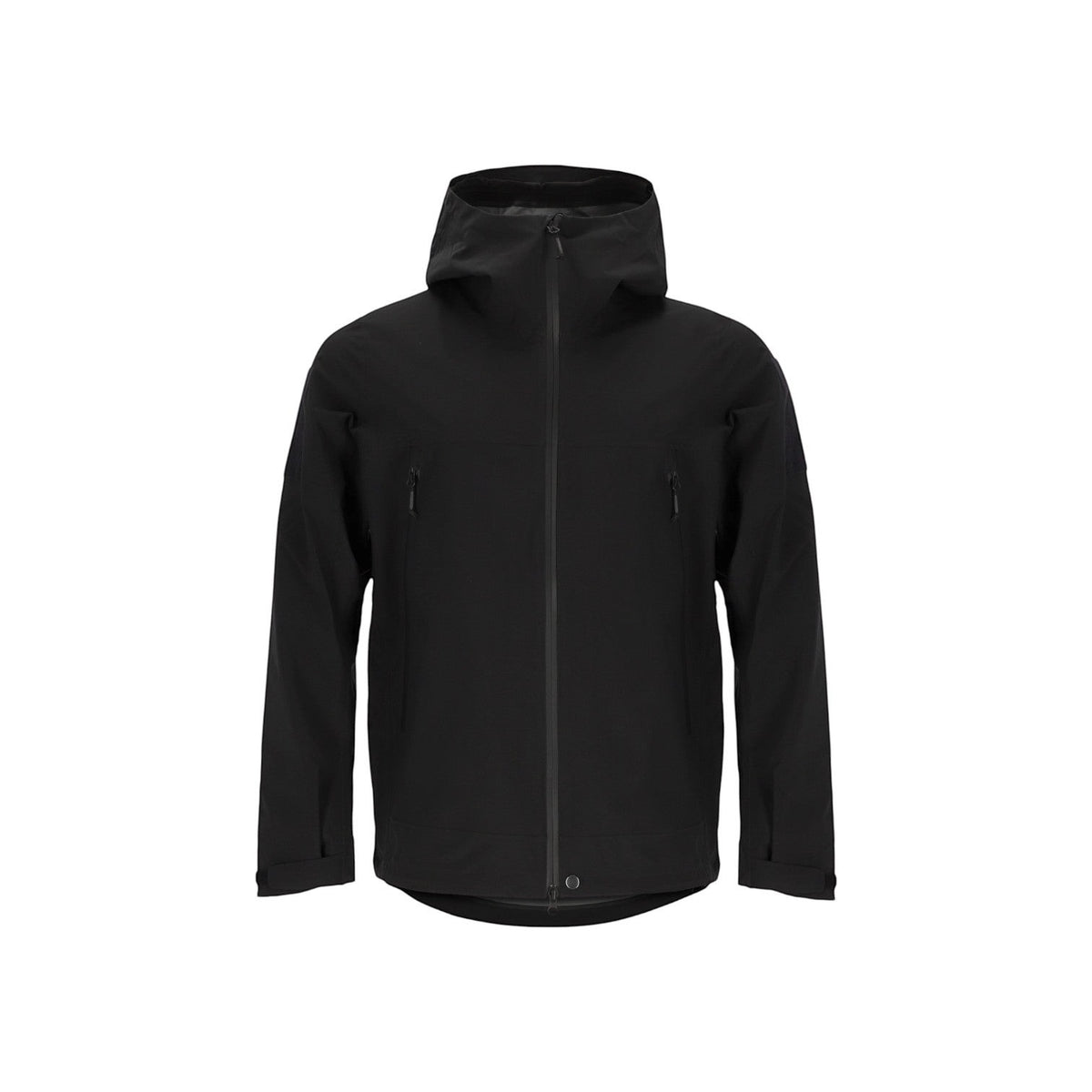 Adversary Force AB Waterproof Jacket Alpha in Schwarz mit Kapuze, wasserdichten YKK-Reißverschlüssen und taktischem Design