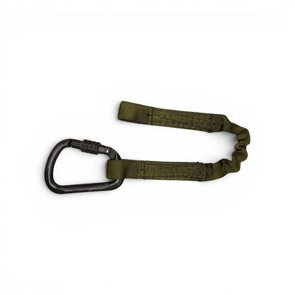 Adversary Force BlackHawk olivfarbene Sicherungsleine aus Schlauchband mit integrierter Schockschnur und Karabiner