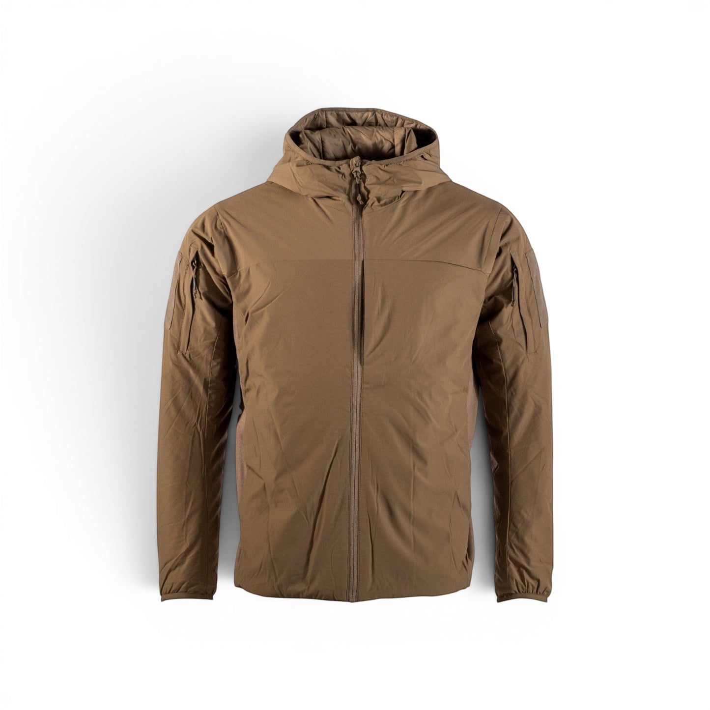 A.Blöchl Hooded Lacket "Insulated" Level 4 in Braun, multifunktionale Isolationsjacke mit PrimaLoft® Silver Insulation, wasserabweisend und atmungsaktiv.