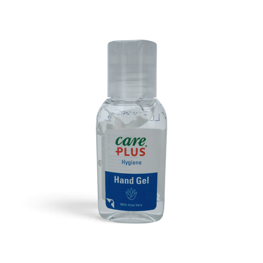 Adversary Force Care Plus Hygiene Hand Gel in a compact clear bottle with aloe vera for travel and outdoor use