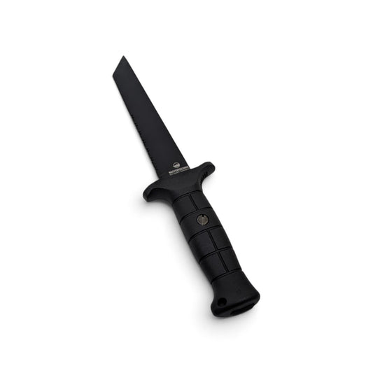 Adversary Force Eickhorn BW KM2K-Tanto combat knife with a black 440A steel tanto blade and ergonomic polyamide handle.