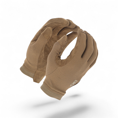 Adversary Force OutdoorResearch Ironsight II LT tactical gloves in coyote brown with perforated synthetic palms