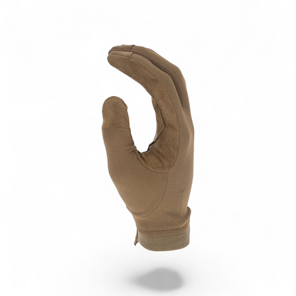 Adversary Force OutdoorResearch Ironsight II LT tactical shooting gloves in coyote brown with perforated palm.