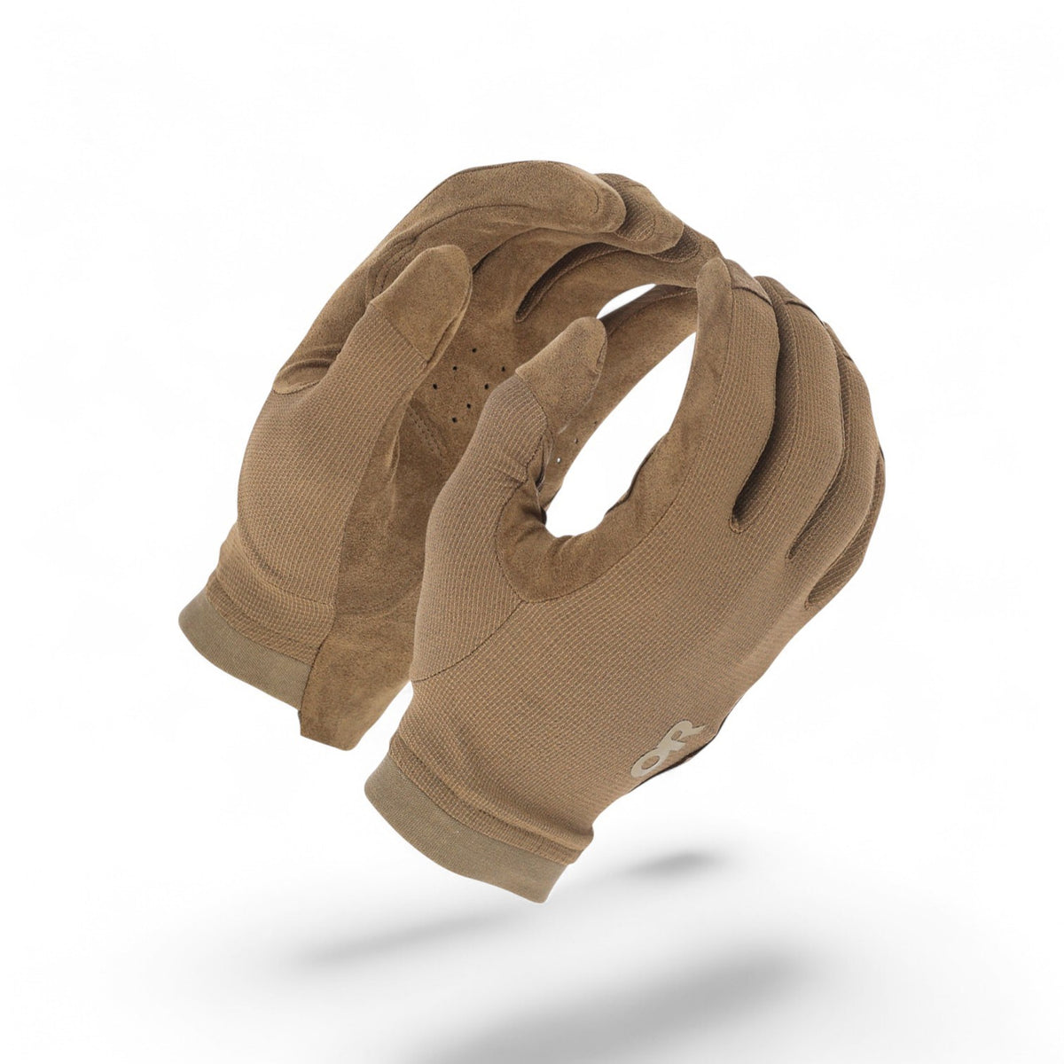 Adversary Force Outdoor Research Ironsight II LT tactical gloves in coyote brown with perforated synthetic palms.