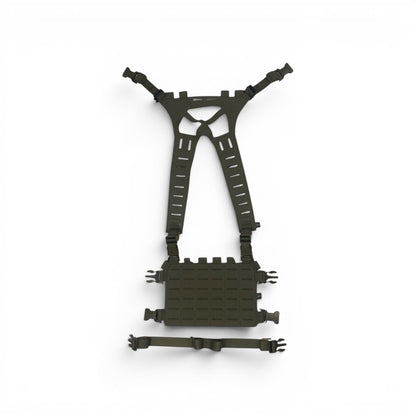 Adversary Force L4 Adaptive Rig System Split Rig in olivgrün mit modularem Harness und PALS-Placard
