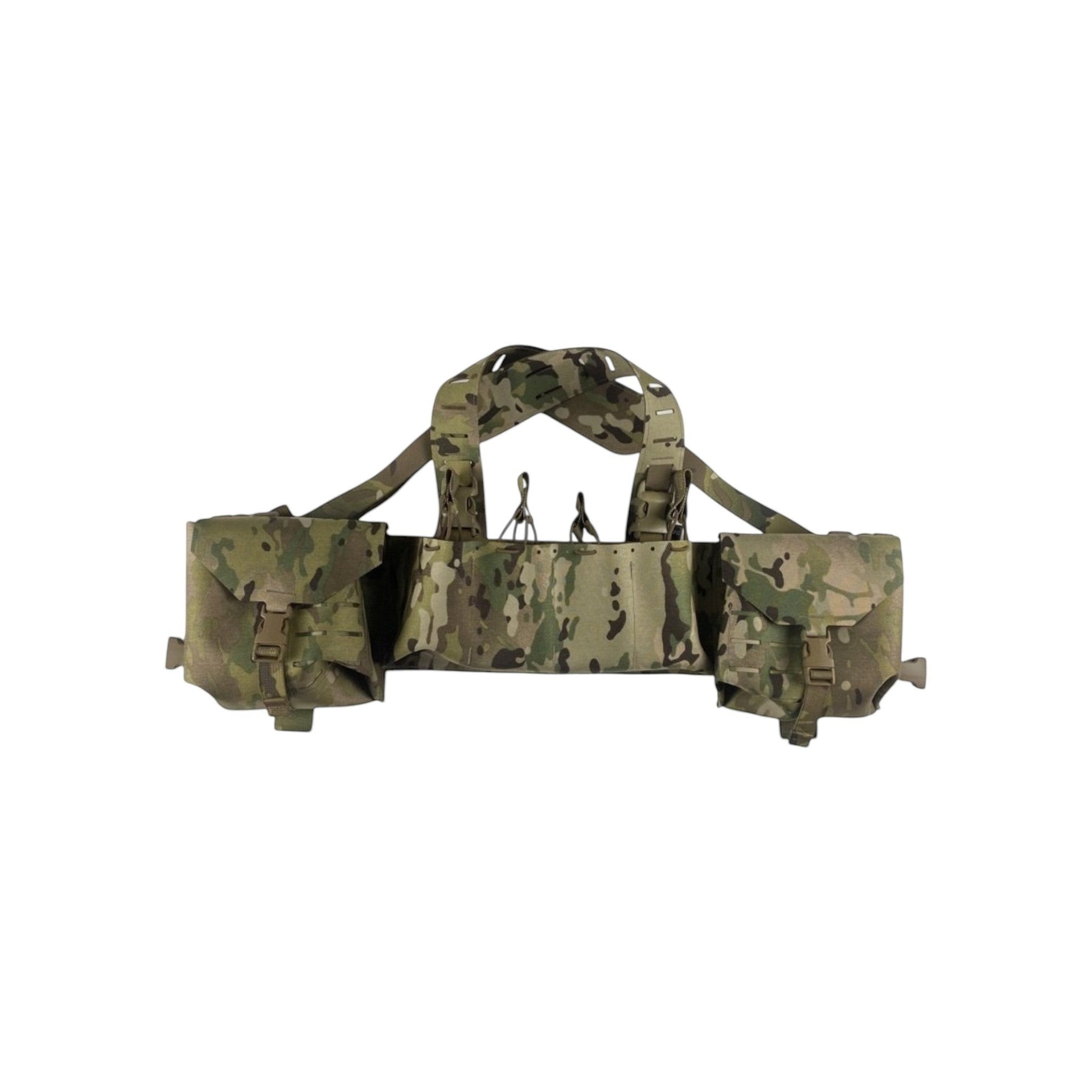 Adversary Force L4 WCSIG Chest Rig in Multicam aus laser-geschnittenem Cordura-Laminat mit Magazintaschen.