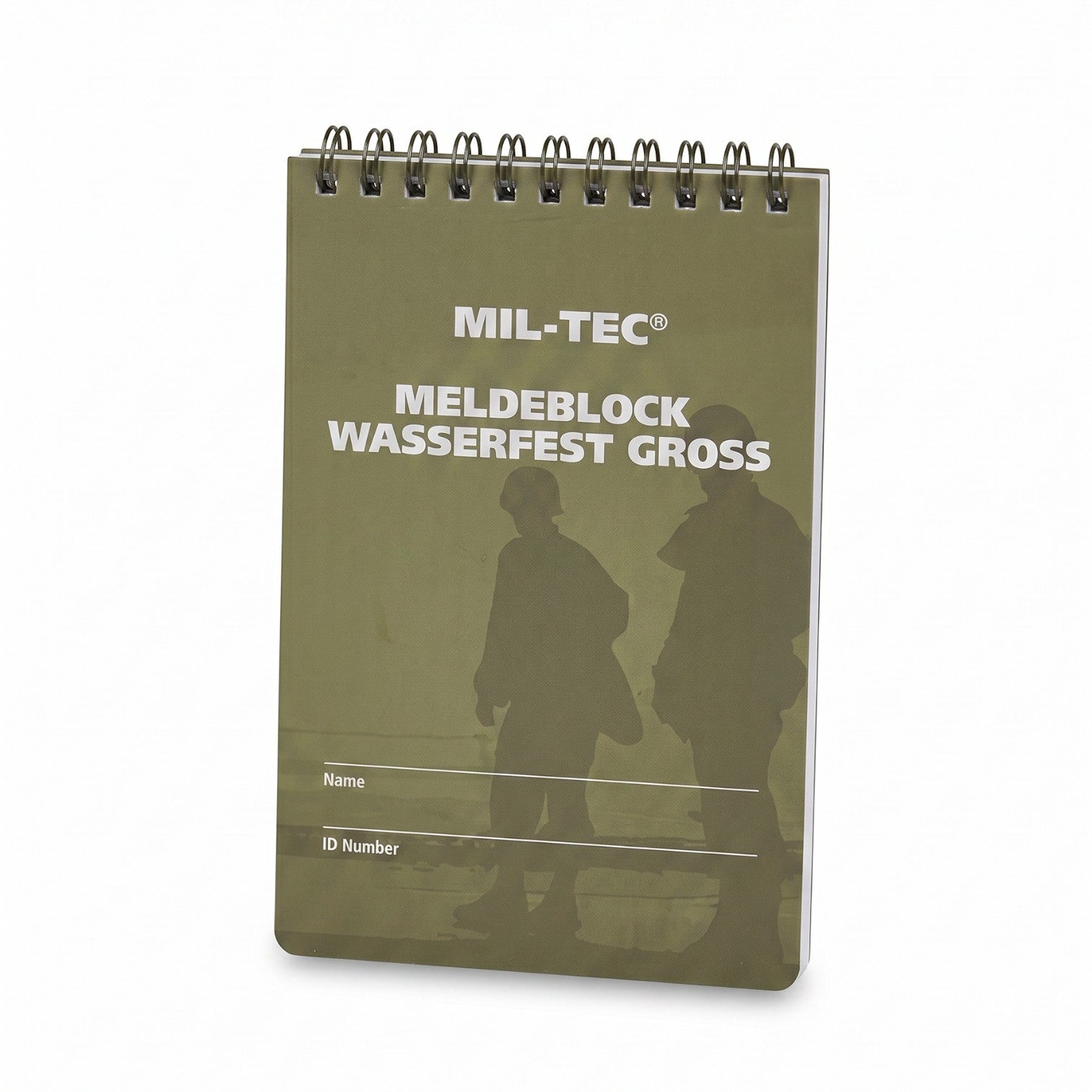 Adversary Force Mil-Tec wasserfester Meldeblock in Olivgrün mit Spiralbindung für taktische Notizen im Außeneinsatz