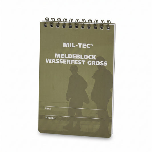 Adversary Force Mil-Tec wasserfester Meldeblock in Olivgrün mit Spiralbindung für taktische Notizen im Außeneinsatz
