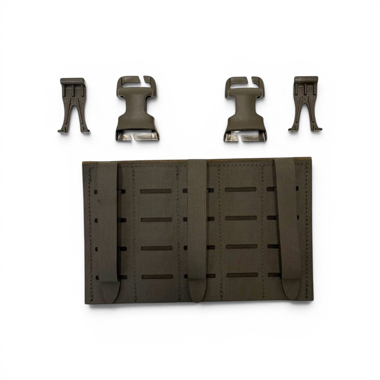 Adversary Force L4 MOLLE auf Klett Adapter in Coyote Brown mit zwei Surface-Mount-Buckles für taktische Ausrüstung