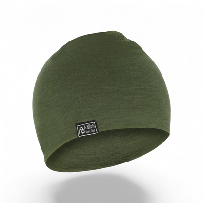 Adversary Force AB Beanie Lite Merino in olive green made from lightweight, breathable single-layer merino wool.