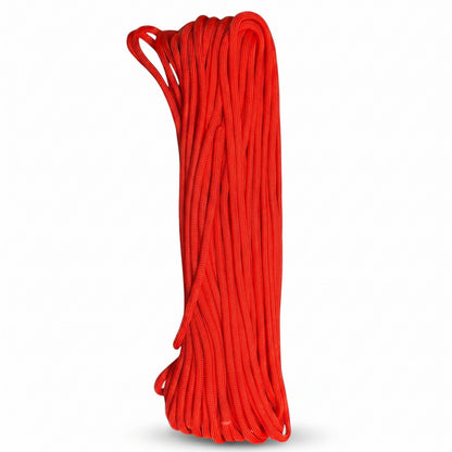 Rote Adversary Force US Fallschirmleine aus Nylon, 15 Meter lang, ideal für Camping, Bushcraft und Outdoor-Ausrüstung.