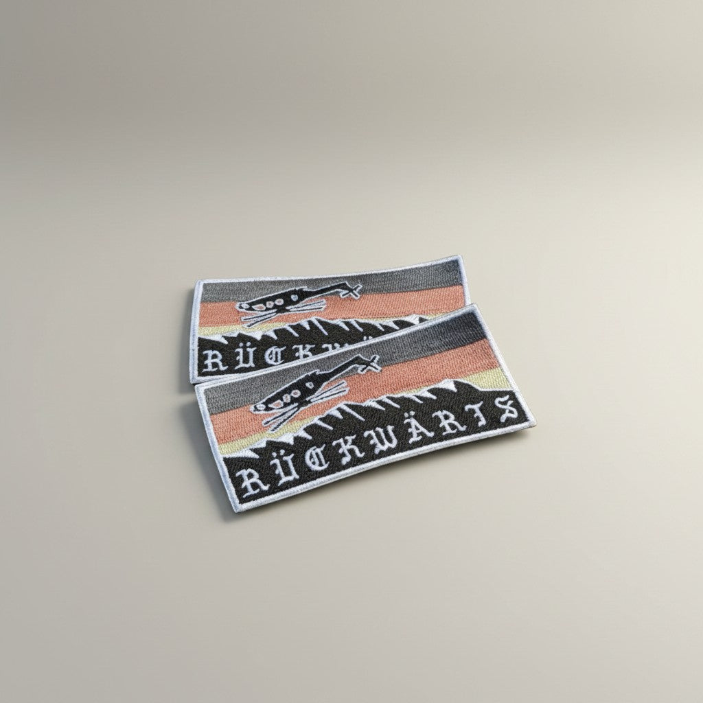 Adversary Force Rückwärts Patch DEU mit Helikopter-Motiv und Berglandschaft, schwarz, grau, rot und gelb