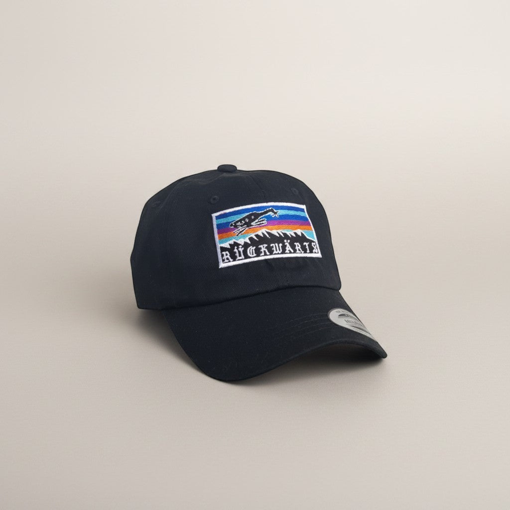 Schwarze Baumwoll-Twill Dadcap von Adversary Force mit gesticktem Logo und verstellbarem Metallverschluss.