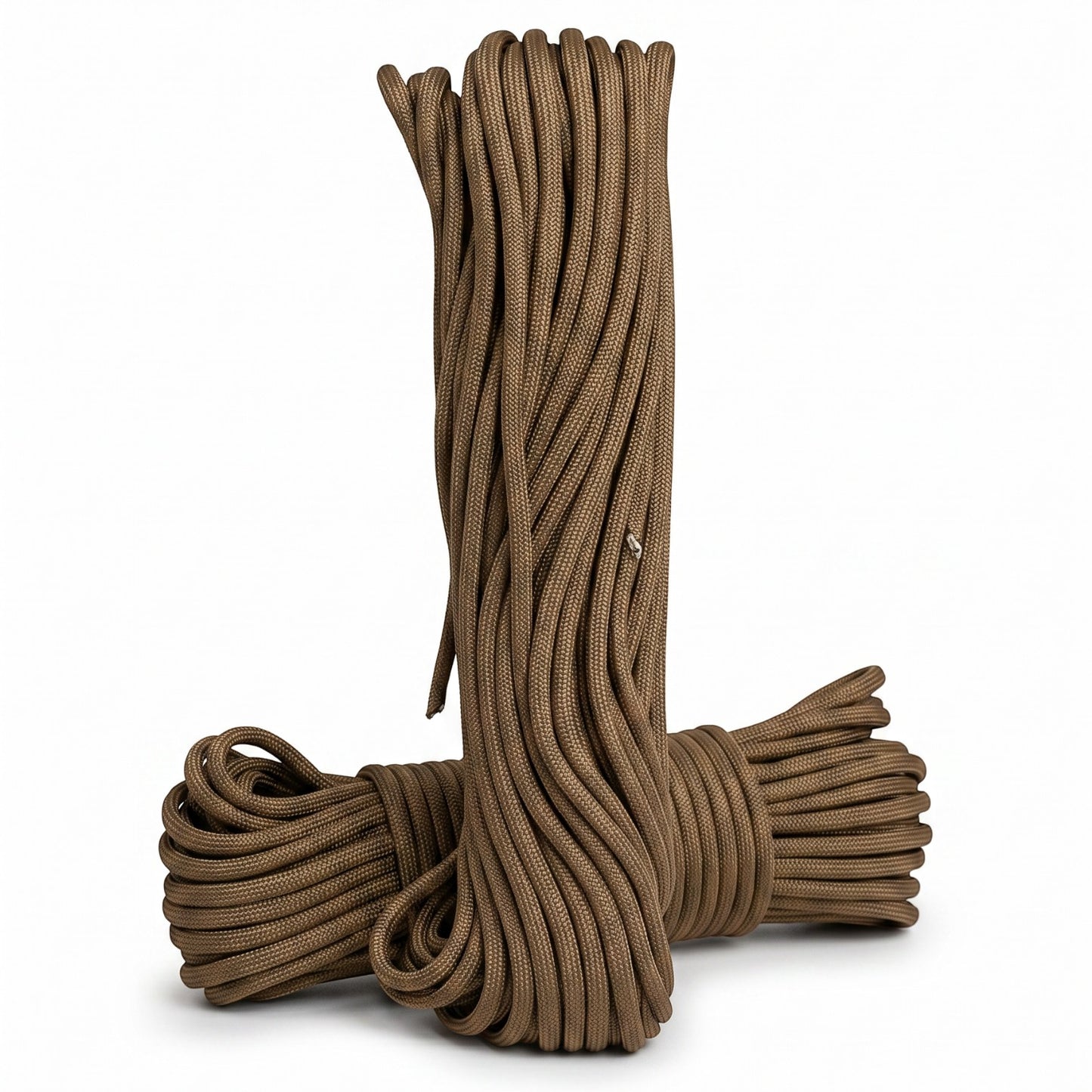 Adversary Force US Fallschirmleine aus braunem Nylon, 15 Meter Paracord für Outdoor, Camping und Bushcraft.