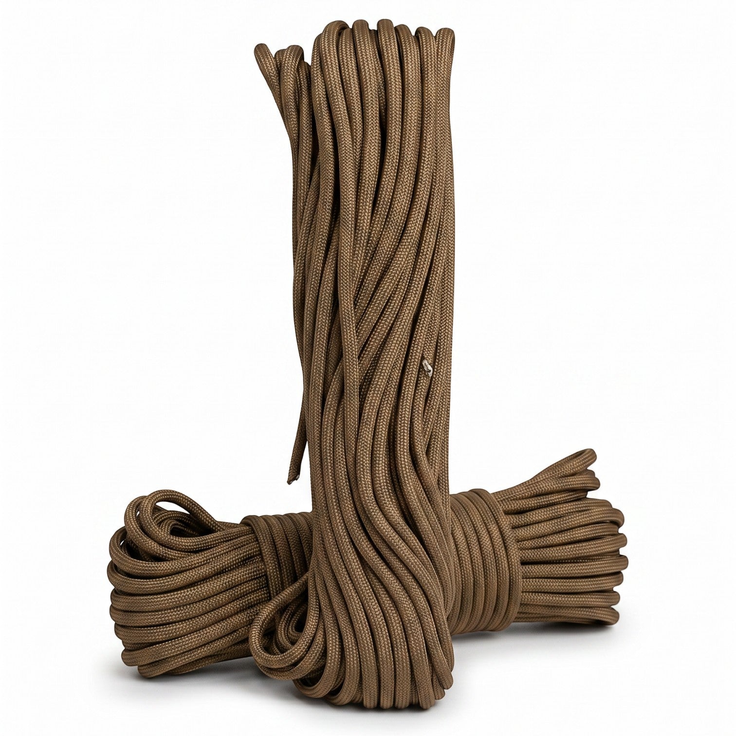 Adversary Force US Fallschirmleine aus braunem Nylon, 15 Meter Paracord für Outdoor, Camping und Bushcraft.